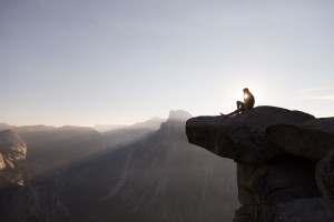 Man on cliff